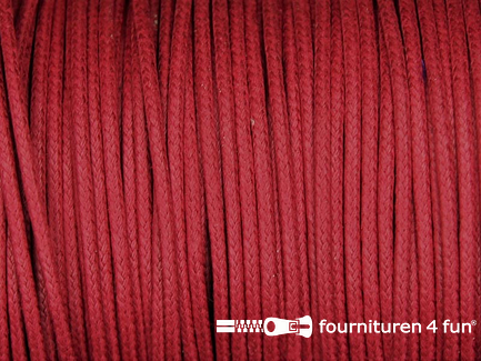 Rol 50 meter katoen wax-look koord 1,5mm rood