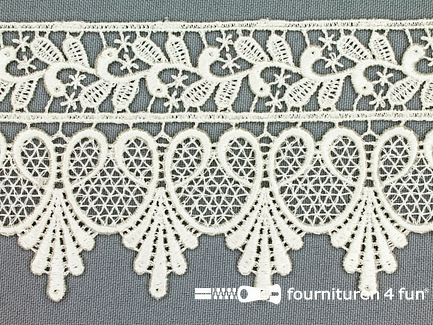 COUPON 4 meter Nylon broderie 75mm ecru