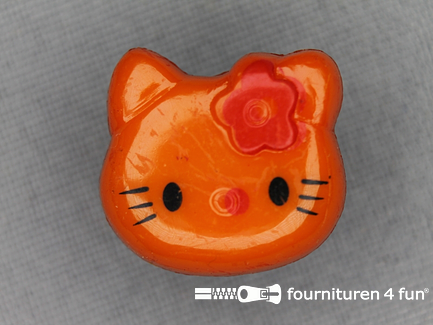 Kinder knoop 18mm hello kitty oranje