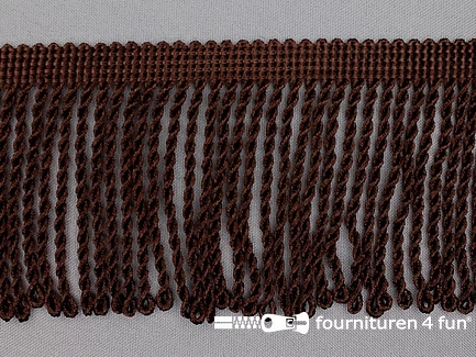 Viscose franje grof - 80mm - donker bruin