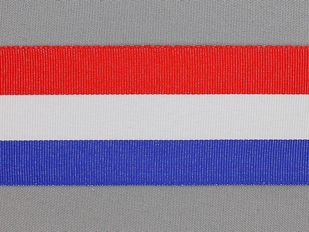 Deco lint 50mm rood - wit - blauw