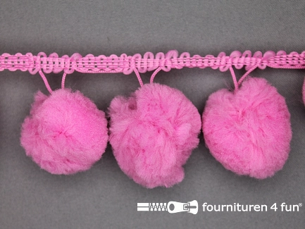 Pompon band 45mm (bol 30mm) barbie roze