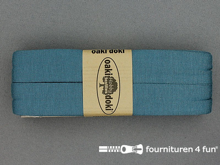 Oaki Doki Tricot biaisband - 20mm x 3 meter - industrieel blauw (245)
