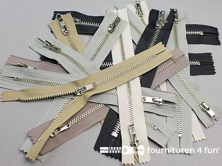 14 stuks metalen broekritsen - 16cm - kleuren assortiment