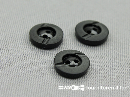 Kunststof design knoop - 13mm - antraciet grijs