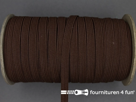 Gekleurd elastiek - per 5 meter - 6mm - donker bruin