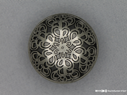 Zilveren knoop 30mm antique-look