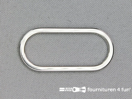 Schuifpassant - ovale ring - 40mm - zilver