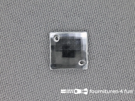 10 stuks Strass stenen vierkant 12mm zilver