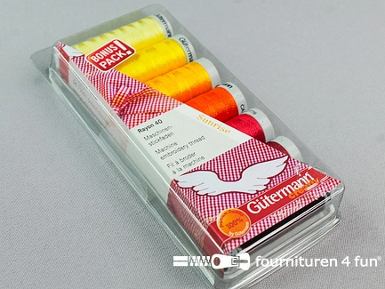 Gütermann machine borduurgarenset Rayon 40 - Col.2 Sunrise - 7x200 meter