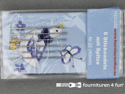 Borduurnaalden - met punt - 40mm - 6 stuks