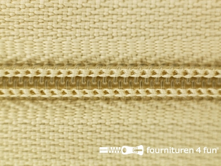 Niet deelbare nylon rits 3mm licht beige