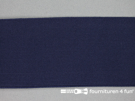 Rol 10 meter gekleurd soepel elastiek - 80mm - marine blauw