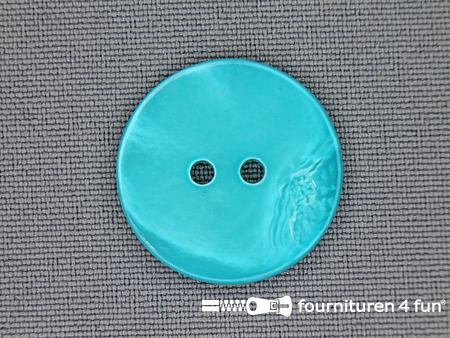 Parelmoer knoop 23mm turquoise