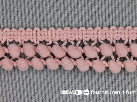 Mini bolletjesband 19mm licht oud roze