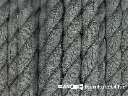 Katoen polyester koord 5mm donker grijs