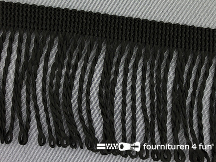 COUPON 4,2 meter Nylon franje - 60mm - zwart