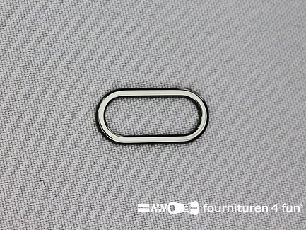 Ovale ring - Schuifpassant - 20mm - glimmend zwart