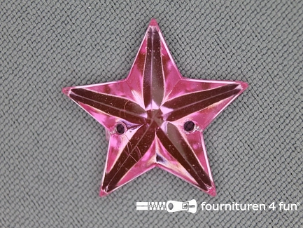 10 stuks Strass stenen ster 25mm licht roze
