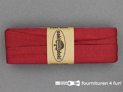 Oaki Doki Tricot biaisband - 20mm x 3 meter - donker oud roze (014)
