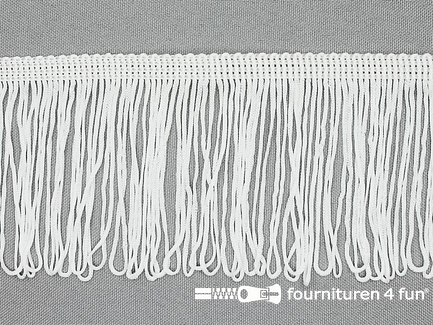 COUPON 11,2 meter (2 stukken, 10 + 1,2 meter) Charleston franje - 70mm - fijn geweven -  wit - B-KEUZE