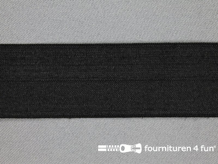 Rol 25 meter elastische biasband - 32/34mm - zwart