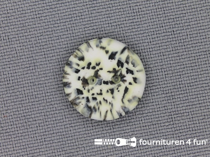 Ibiza knoop 15mm wit - zwart