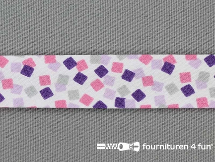 Print bias multicolor vierkantjes