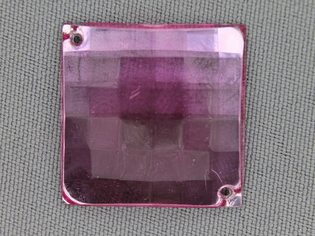 5 stuks Strass stenen vierkant 25mm licht roze