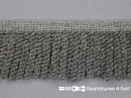 COUPON 1,7 meter Grove franje - 55mm - grijs