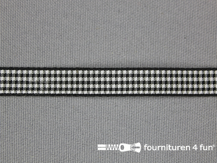 Ruitjes lint - 10mm - zwart