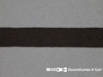 Kaart 50 meter nylon keperband - 14mm - donker bruin