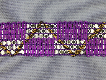 COUPON 9,9 meter (2 stukken, 6,5 + 3,4 meter) Party band 26mm purper paars