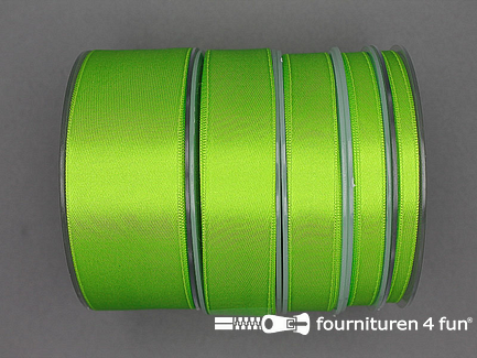 Rol 25 meter luxe satijn lint - dubbelzijdige kwaliteit - 24mm - donker lime groen