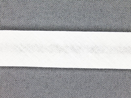 Rol 25 meter katoenen biasband 18mm off white