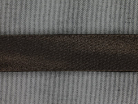 Rol 25 meter satijnen biasband 18mm donker bruin