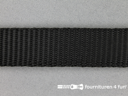 Halsband uni colour 20mm zwart