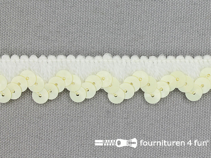 COUPON circa 18 meter Elastische pailletten band 15mm ecru - B-KEUZE