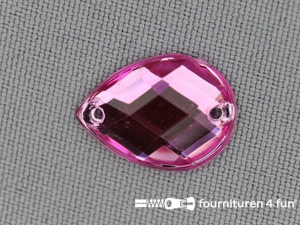 10 stuks Strass stenen druppel 14x18mm licht roze