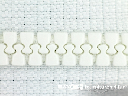 Deelbare bloktand rits - 6mm - met 2 schuivers - wit