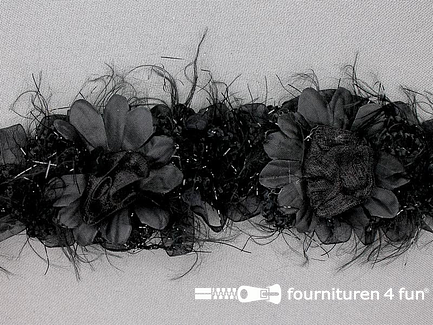 Bloemenkant 40mm zwart