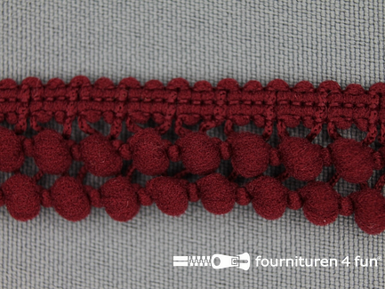 Mini bolletjesband 19mm bordeaux rood