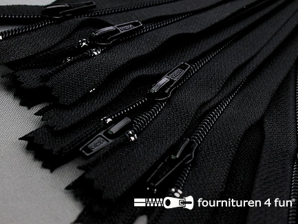 10 stuks nylon broek ritsen - 15cm - zwart