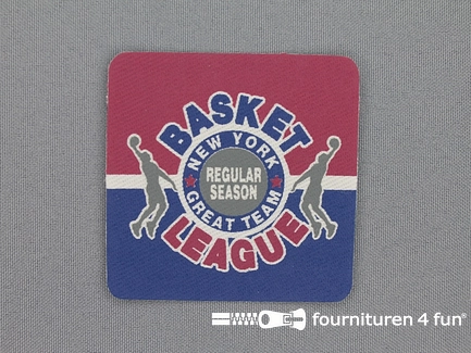 Applicatie 65x65mm vierkant basket league