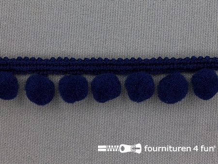 Kaart 25 meter bolletjesband - 18mm - donker blauw