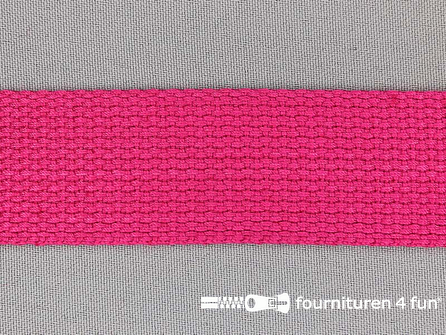 Katoen-look tassenband 32mm fuchsia