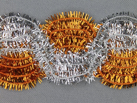 RESTANT Rol 8 meter party band 38mm zilver - oranje