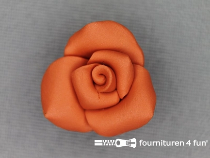 Bloemen knoop 10mm roosje herfst oranje