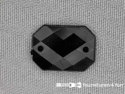 10 stuks Strass stenen rechthoek 18x13mm zwart