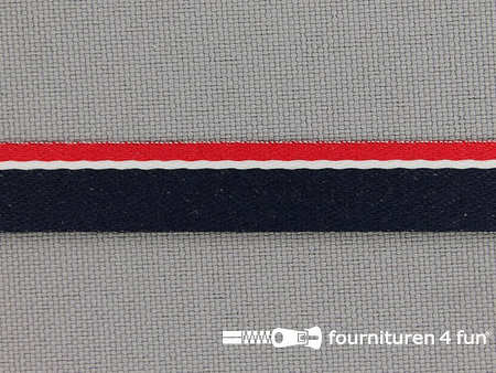 Modern band 10mm rood-wit-blauw